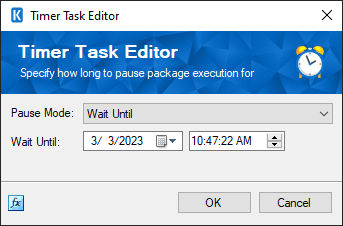 Timer Task Editor - Wait Until